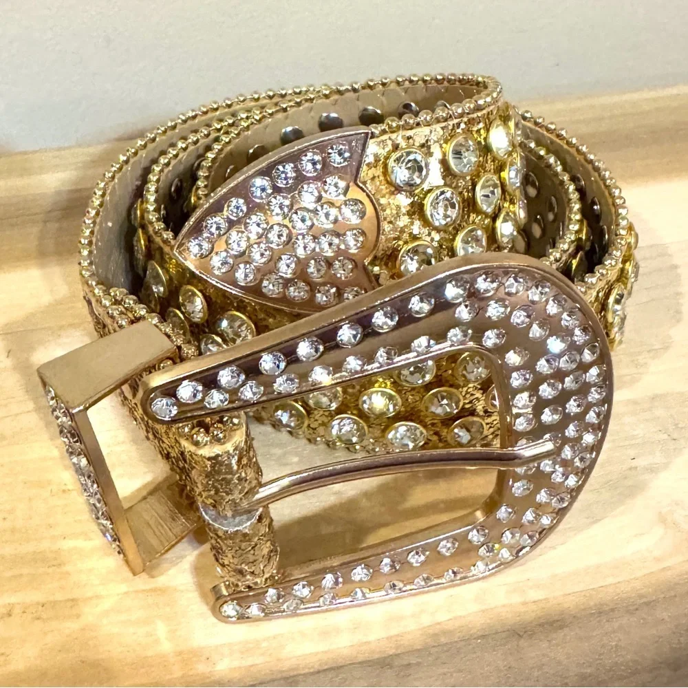 Gold Rhinestone Belt - Picture 1 of 1